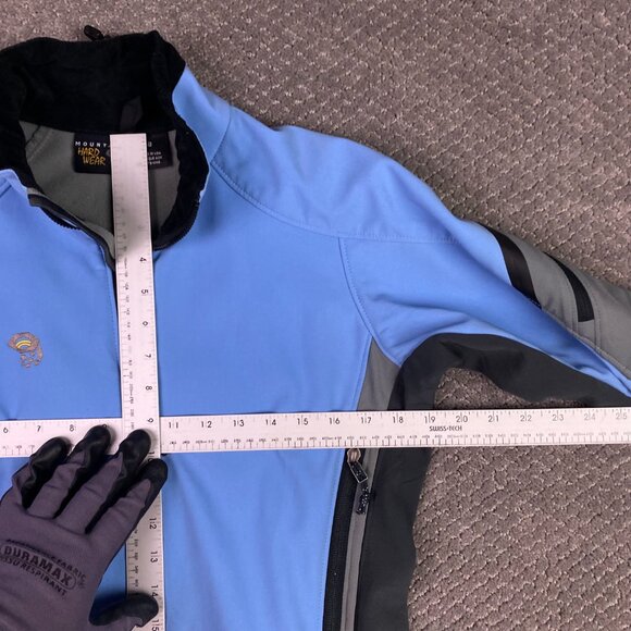 Vintage Mountain Hardwear Gore Windstopper Jacket Soft Shell Women's Sz 8 Blue - Picture 8 of 16